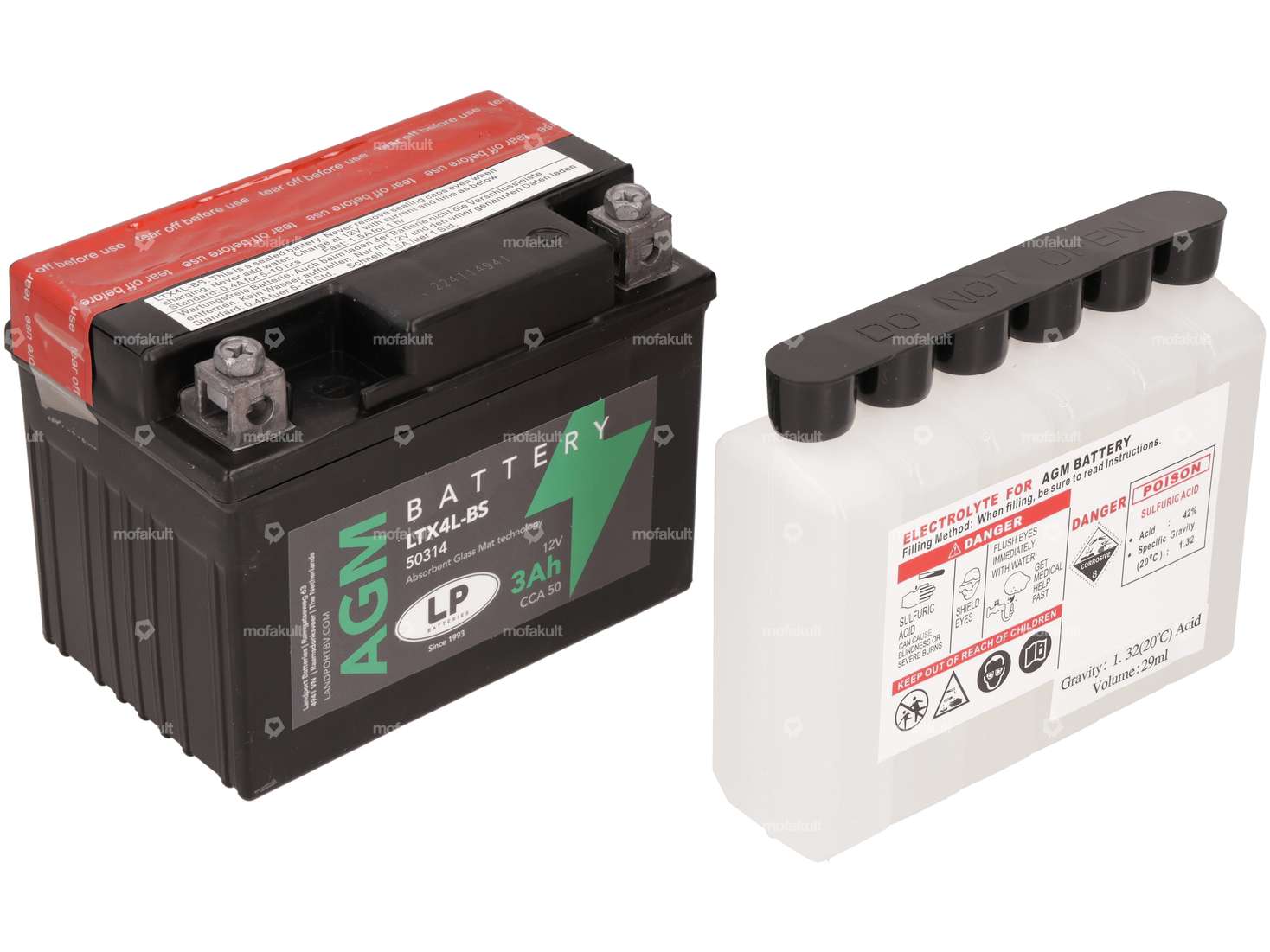 Batterie 12V 3Ah LTX4L-BS | Tomos, Pony GTX, Cross Carousel Image 1