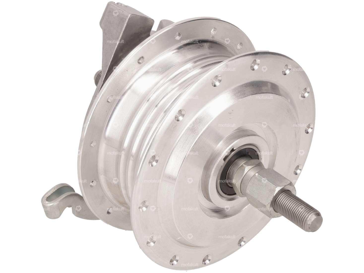 LELEU mozzo ruota raggi anteriore 28 fori con piastra ancoraggio & asse | Puch Maxi N, X30 Carousel Image 4