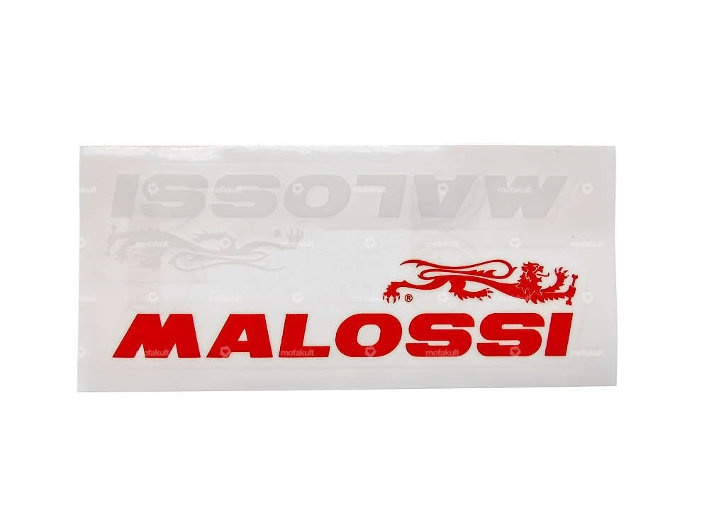 Autocollant "Malossi" 130 x 30 mm rouge / blanc Carousel Image 1