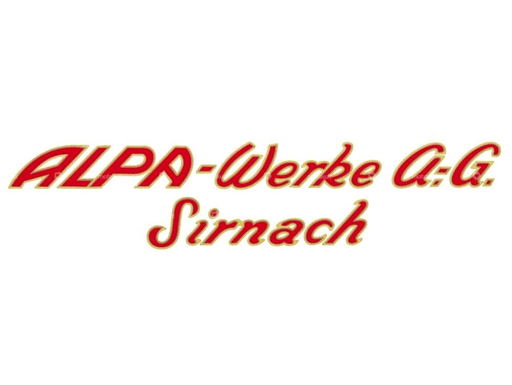 Autocollant "ALPA-Werke A:G. Sirnach" 150 x 36 mm Carousel Image 1