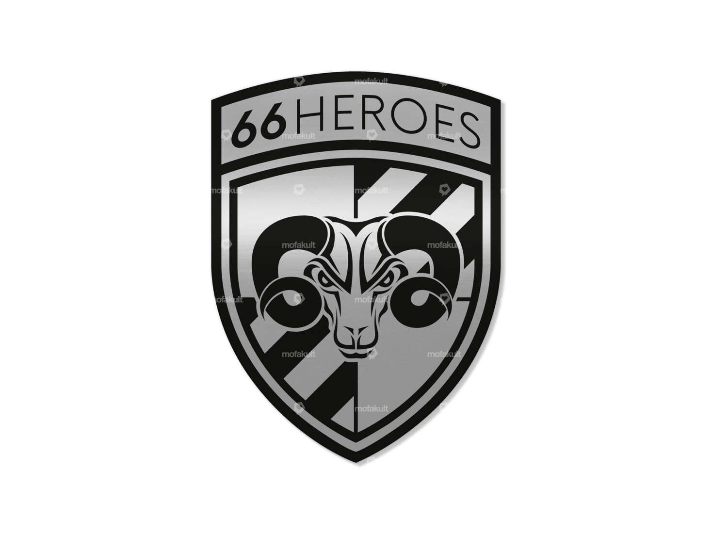 Sticker "66HEROES" 38 x 50 mm chrome Carousel Image 1
