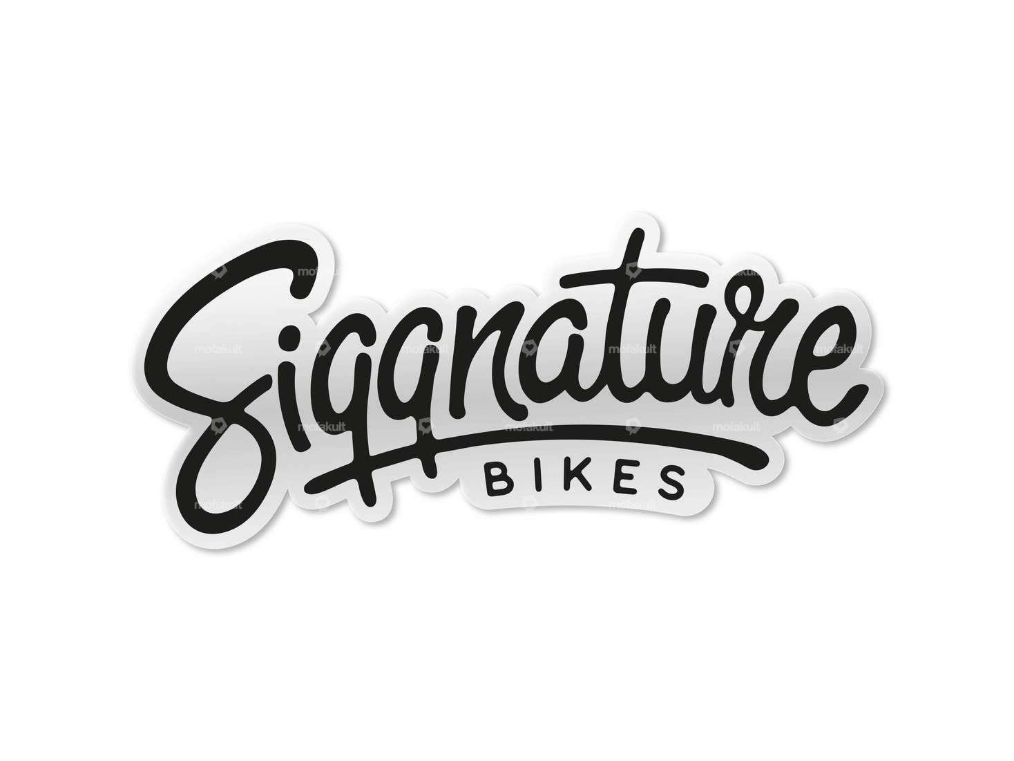 Adesivo Siggnature "Siggnature Bikes" 120 x 50 mm nero trasparente Carousel Image 1