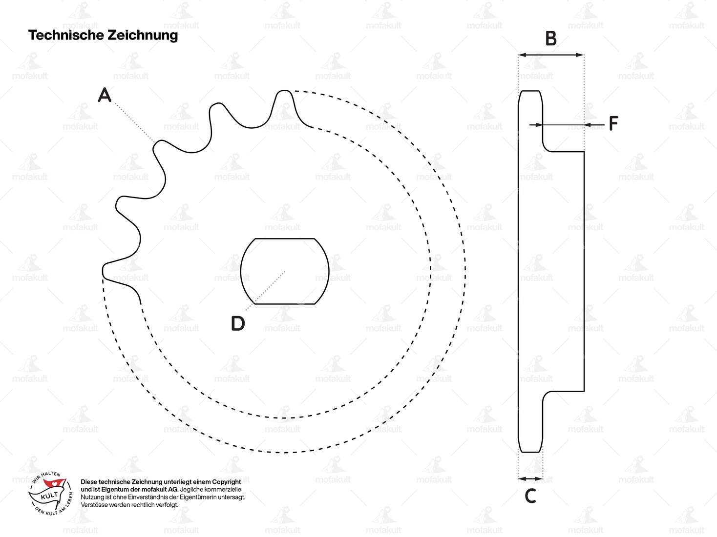 Pignone ESJOT 12 denti 415 catena con tallone unilaterale | Kreidler Carousel Image 4