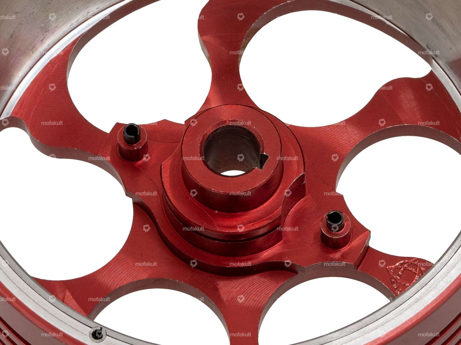 Kupplungsglocke Wandler Vario CNC Alu rot | Piaggio Ciao, SI, Bravo, Boxer Carousel Image 3