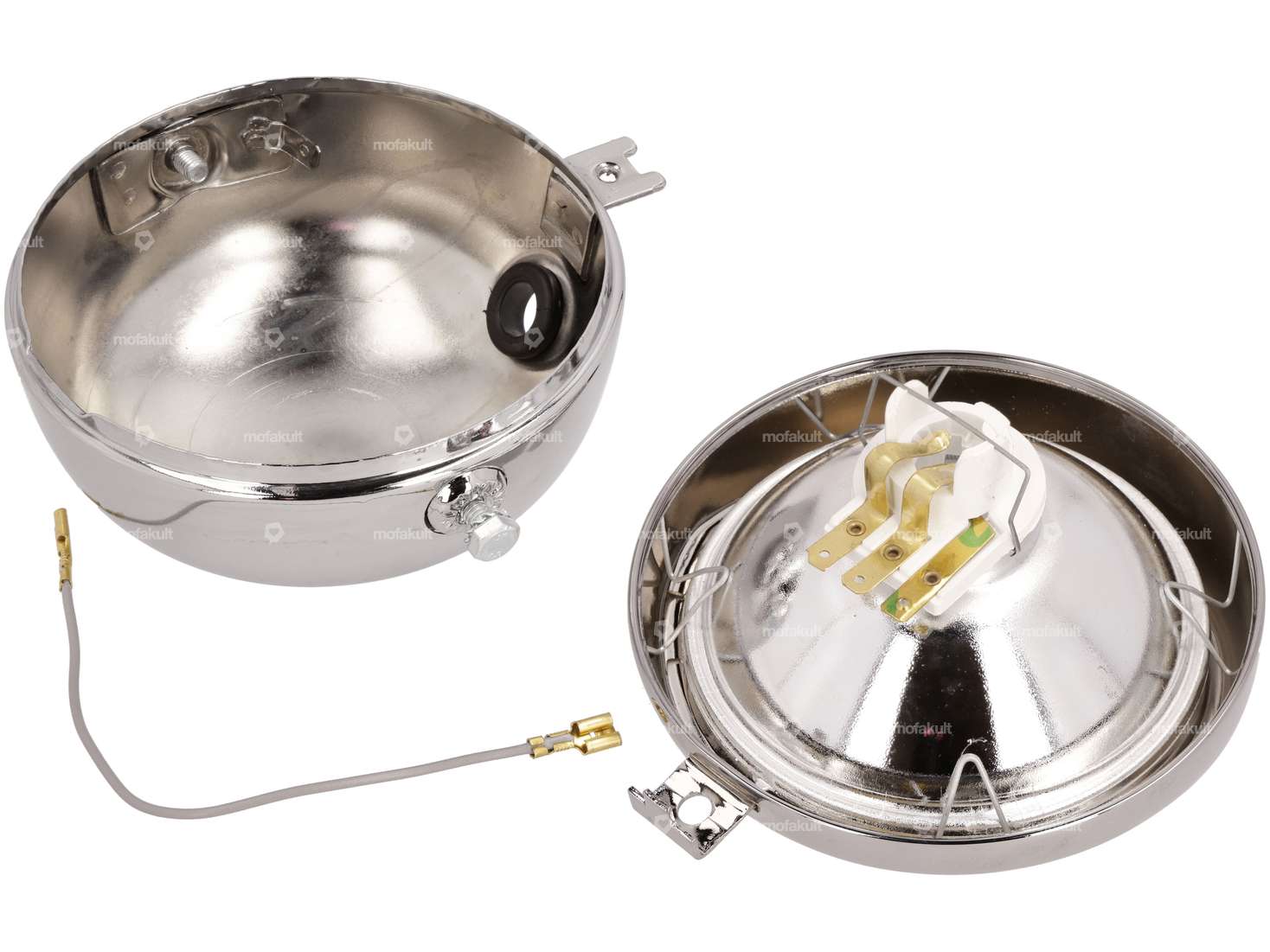 GUIA Scheinwerfer rund Ø 13 cm Chrom (schmaler Spoiler) Carousel Image 3