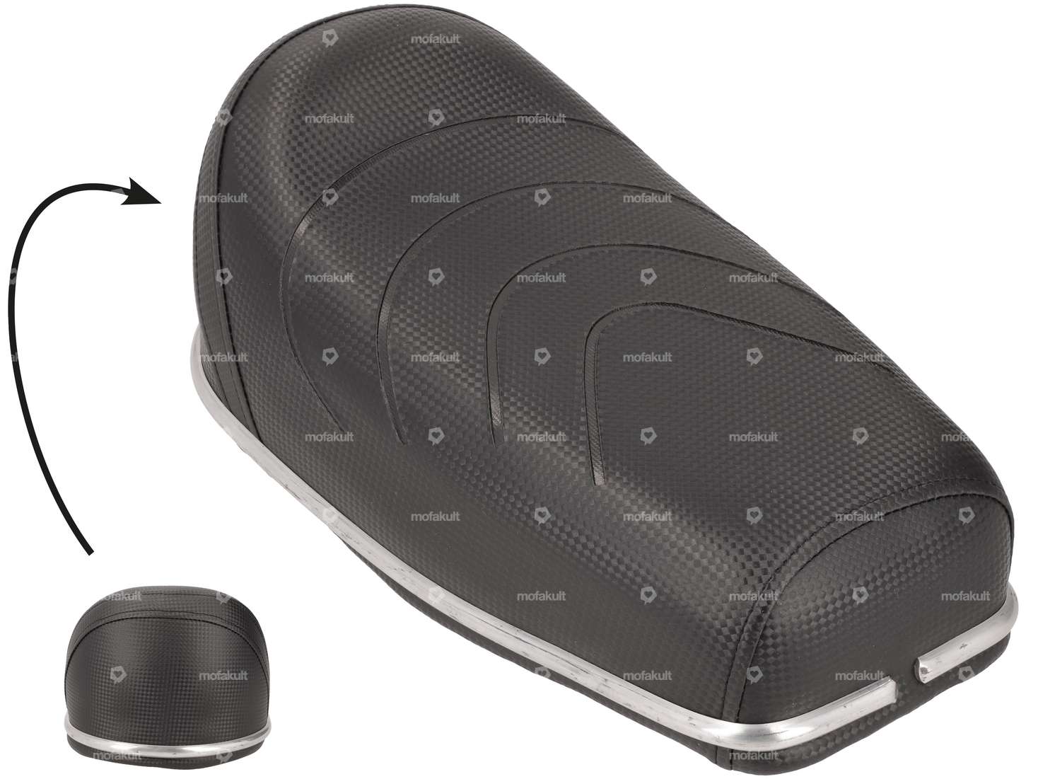 Sedile in carbonio con striscia di alluminio Carousel Image 1