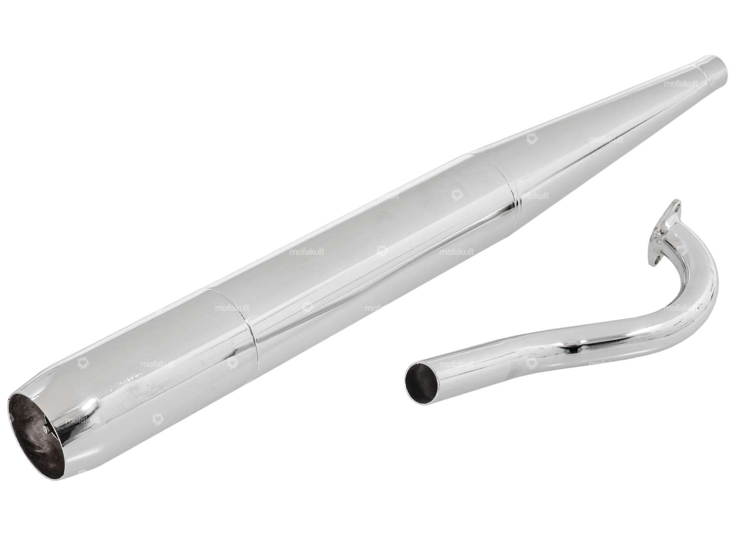 Sigaro di scarico 28 mm cromato | Puch Maxi S, N / X30 NS, NL Carousel Image 2