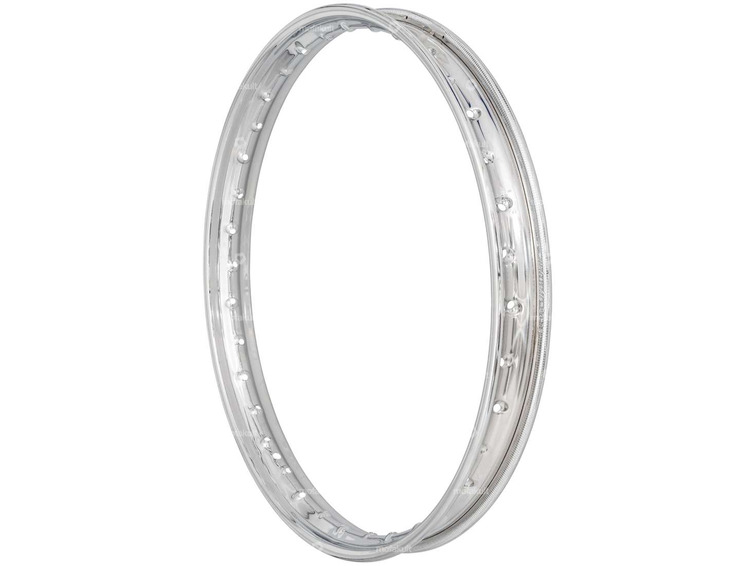 Anneau de jante 1.50 x 19" (56 mm) chromé grands trous pour tétons Carousel Image 1