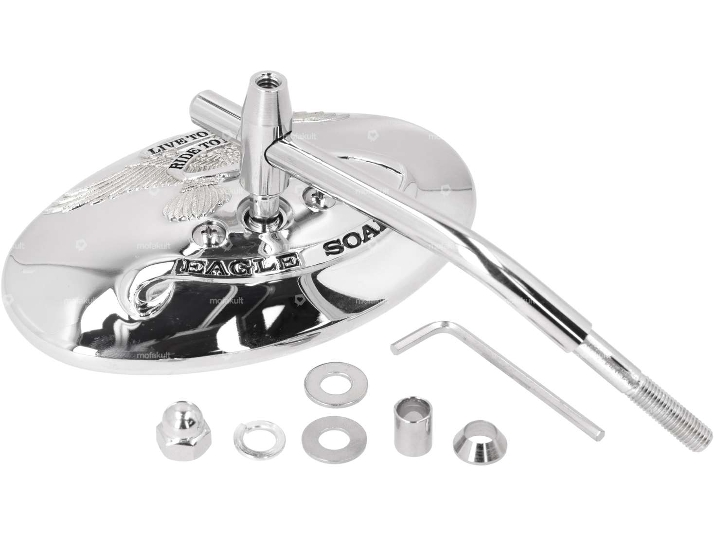 Specchio "Adler" ovale cromato Carousel Image 2