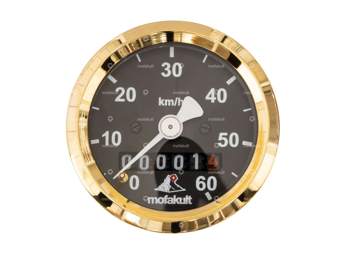 66HEROES Tacho 60 km/h Ø 48 mm «mofakult» schwarz Gold Edition Carousel Image 2