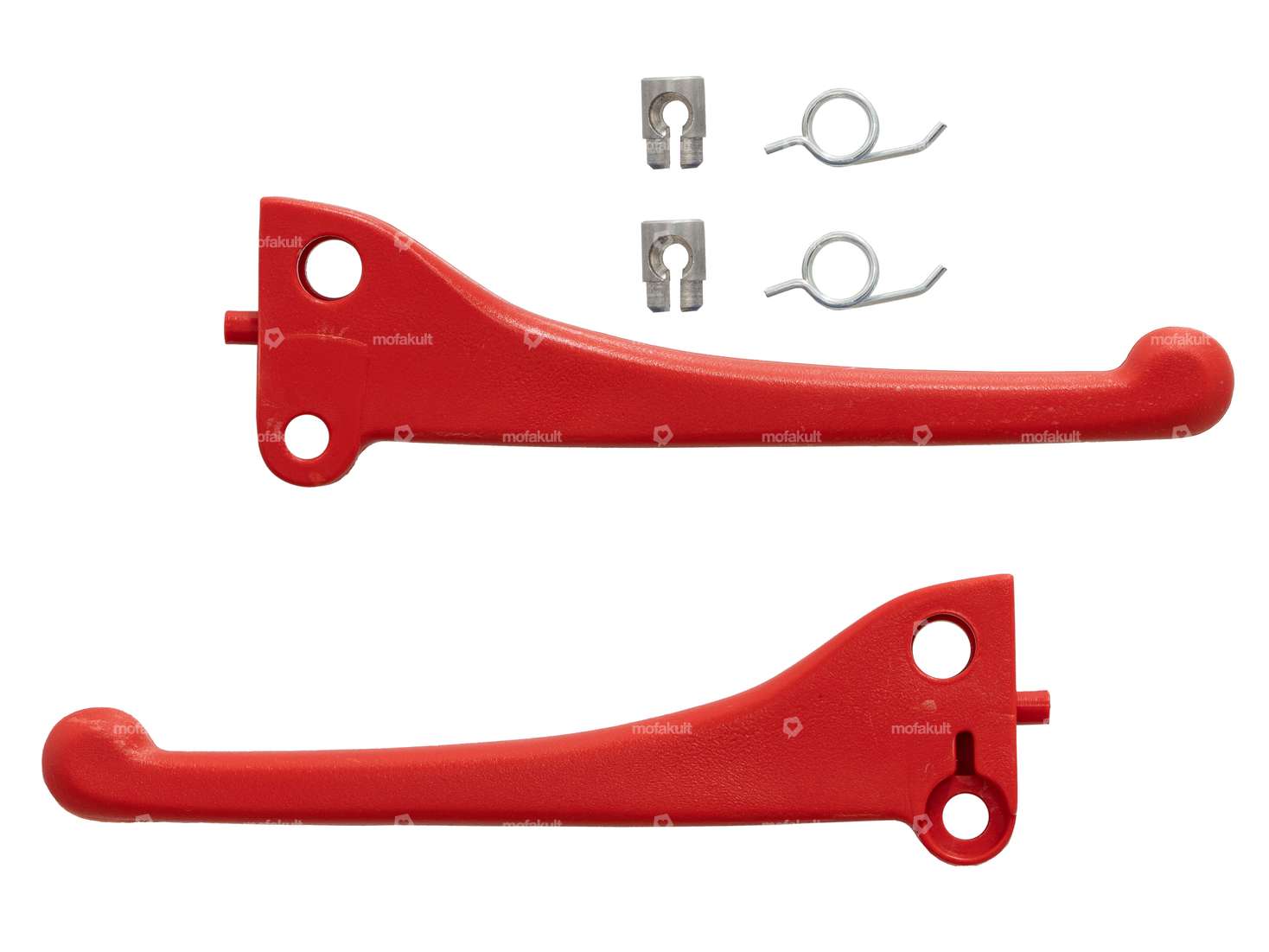 Set leve freno Domino in plastica rosso | Piaggio Ciao PX, SI, Bravo 2 / Garelli Carousel Image 1