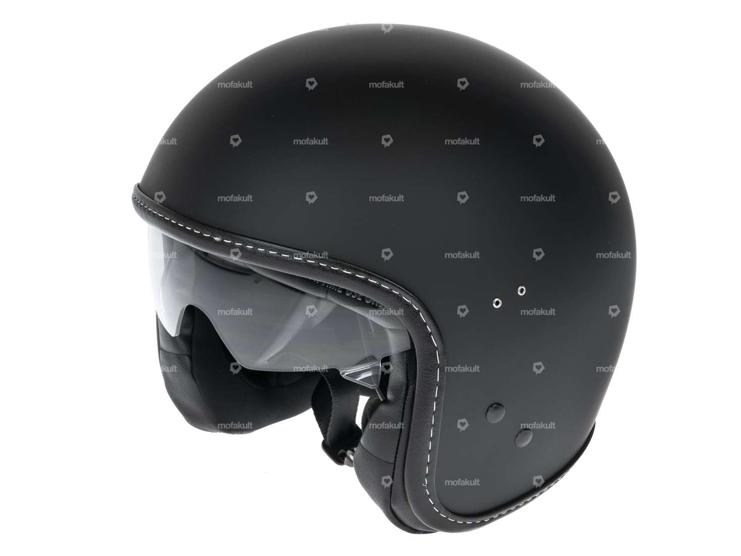 Casque jet Crazy noir mat (S / L) Carousel Image 2