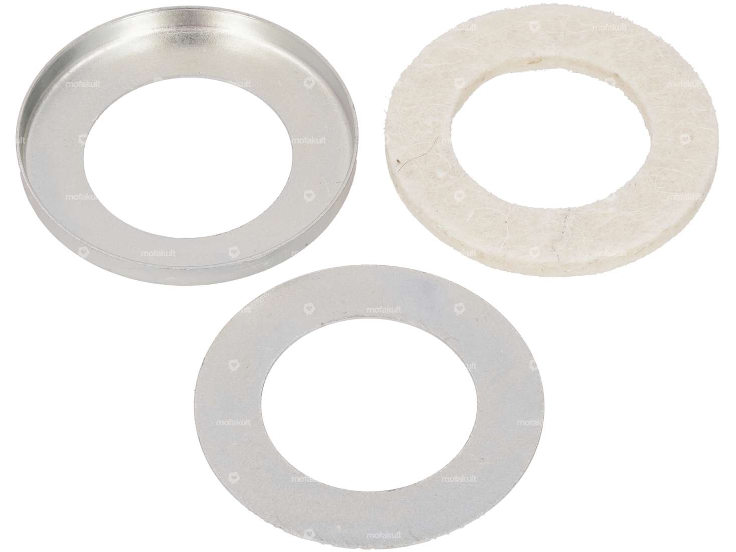 Anello parapolvere per cuscinetti ruota Ø 40 / 24,5 mm (con feltro) nichelato Carousel Image 1