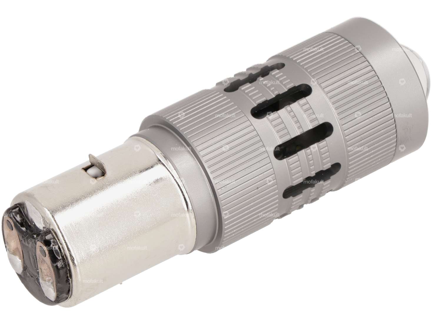 GPO LED Birne 12V - 30V (BA20d) weiss 2-phasig mit Kühlungsventilator Carousel Image 1