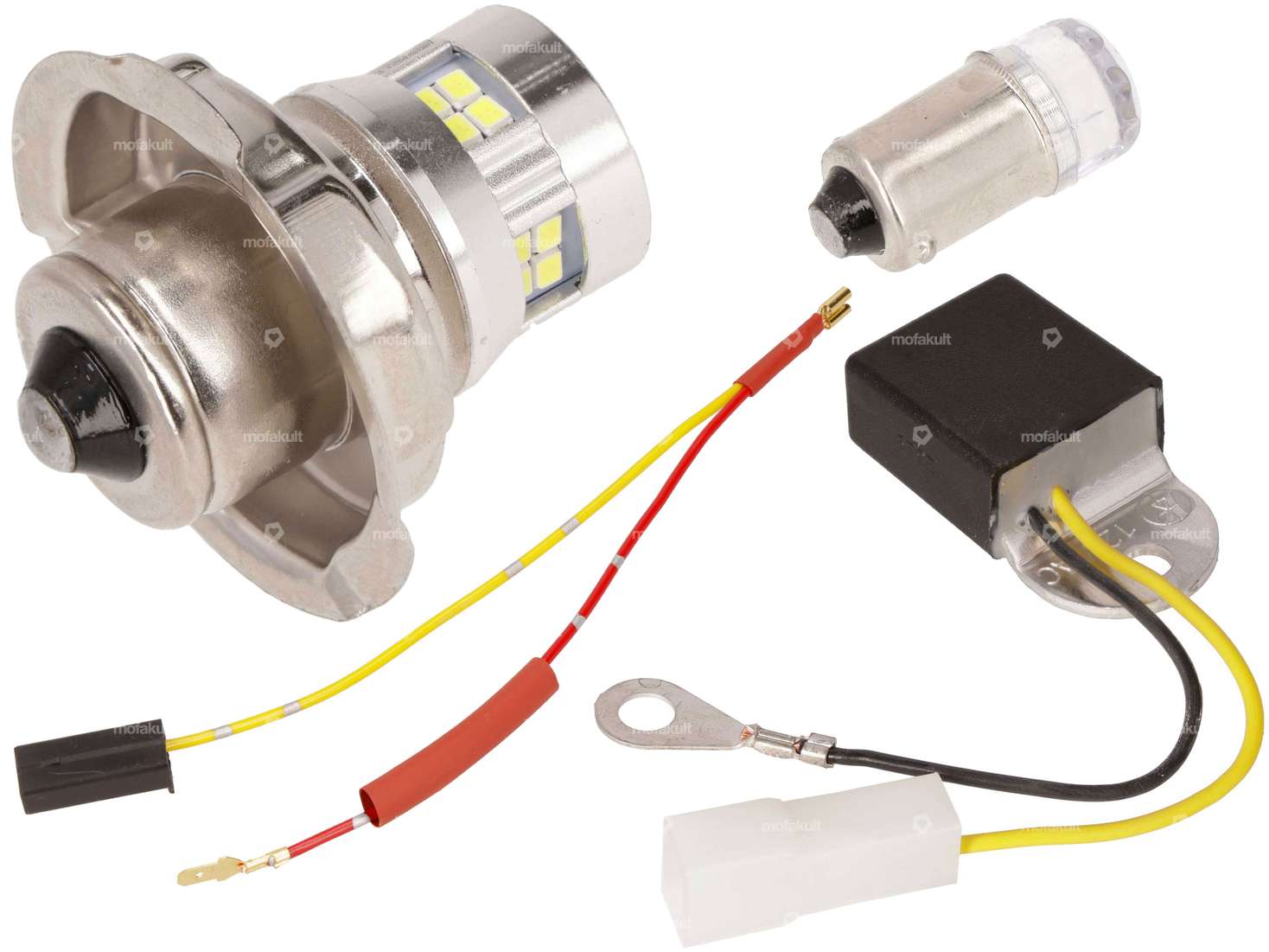 12V LED-Set mit Leonelli Spannungsregler | Piaggio Ciao, SI, Bravo, Boxer Carousel Image 1