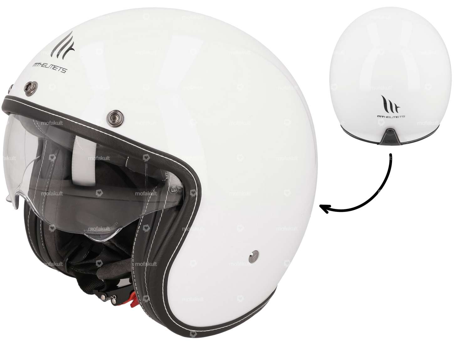 MT Helmets Jet-Helm «Le Mans» weiss (S-XL) Carousel Image 1
