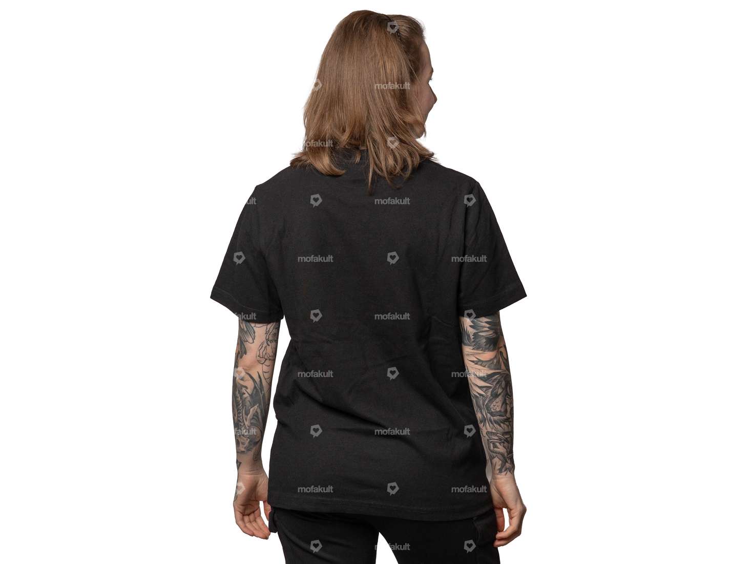 mk-Merch T-shirt "cœur" noir Carousel Image 2