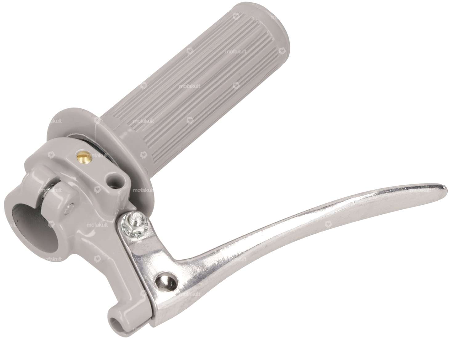 Throttle twist grip Oldschool full cast iron pointed silver Carousel Image 3