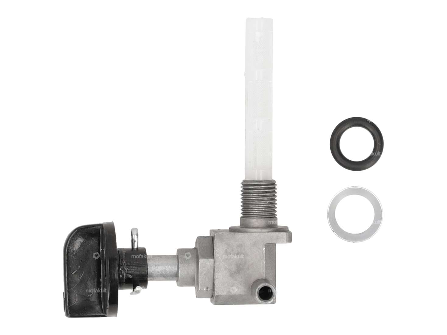 OMG rubinetto a benzina verticale M10x1 (da avvitare) in uscita a destra Carousel Image 1