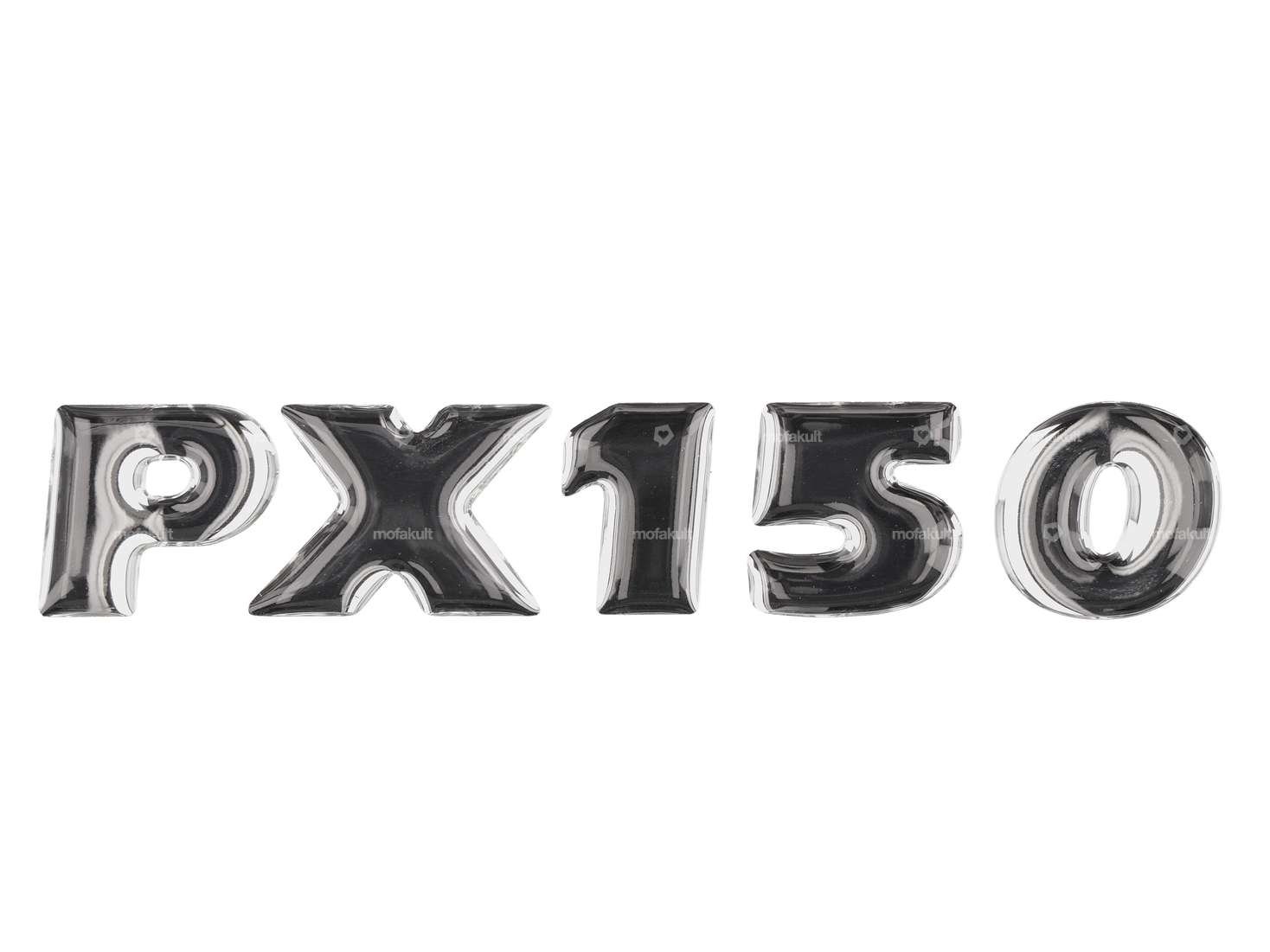 RMS sticker side cover left "PX150" 3D silicone | Vespa PX150 Carousel Image 1