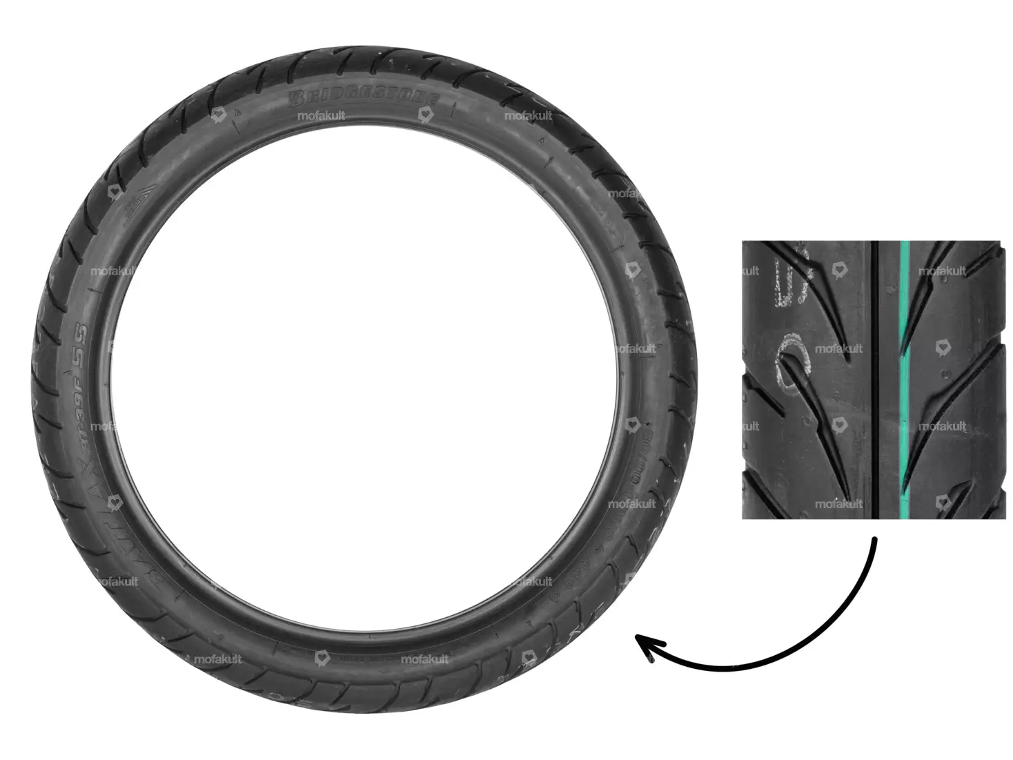 Bridgestone 80/90 17" Reifen BT39 SemiSlick mofakult