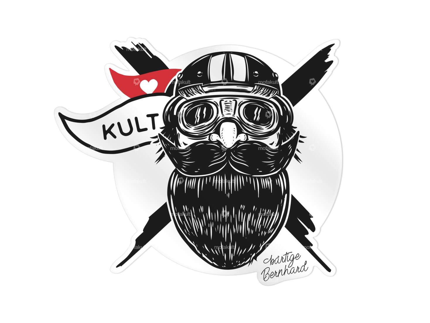 Adesivo "Bernhard barbuto" Ø 66 mm Carousel Image 1