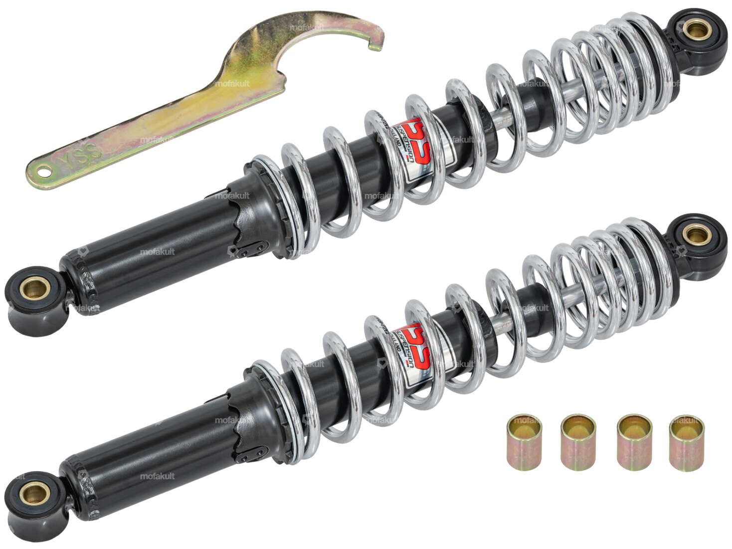 Ammortizzatore YSS 36 cm nero / cromo (pressione olio) Carousel Image 1