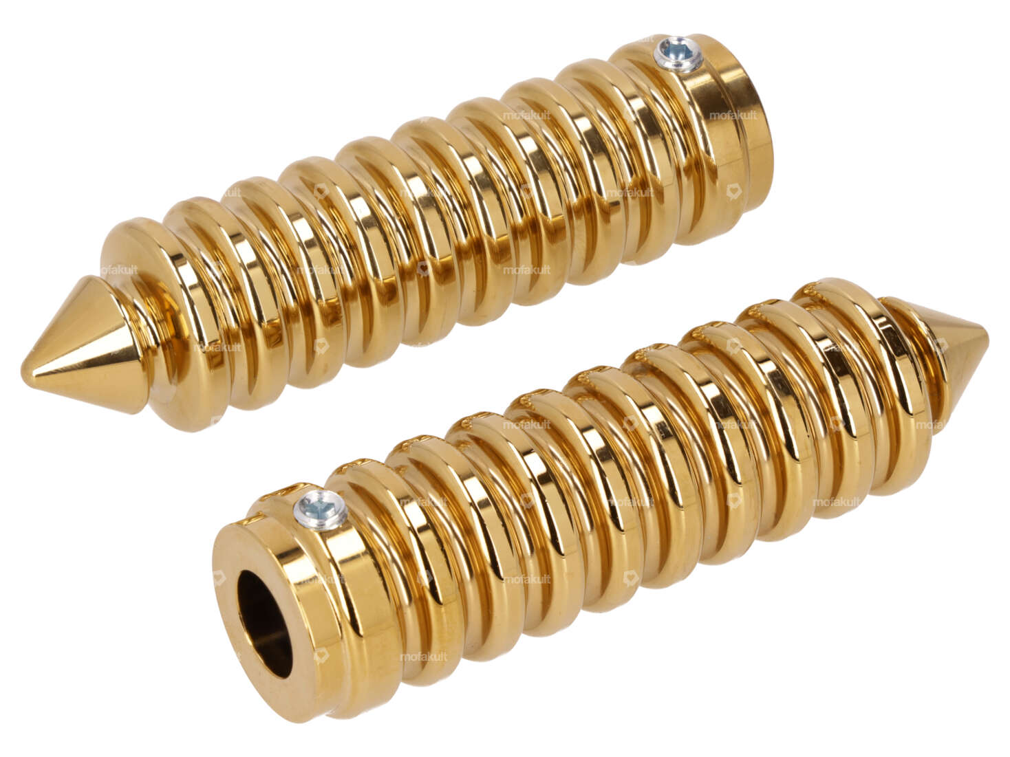 66HEROES Repose-pieds rainurés pointus or brillant Carousel Image 1