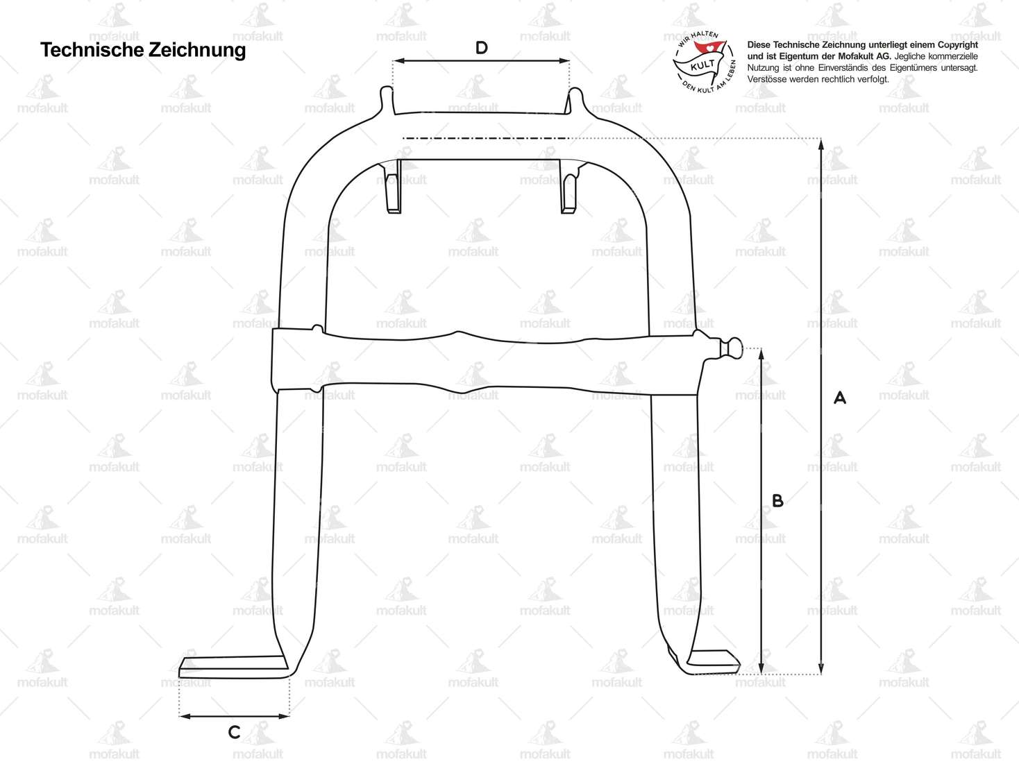 Béquille principale galvanisée massive | Puch Maxi N Carousel Image 4