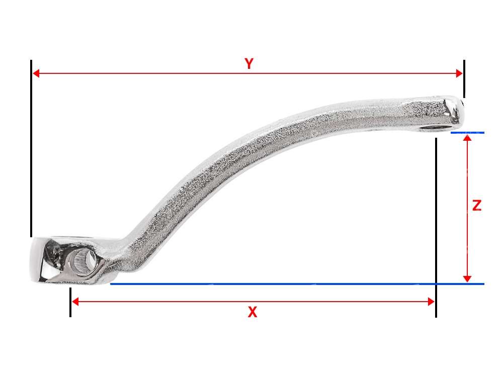 GPO pedali a manovella cromati 153 mm a manovella forte Carousel Image 2