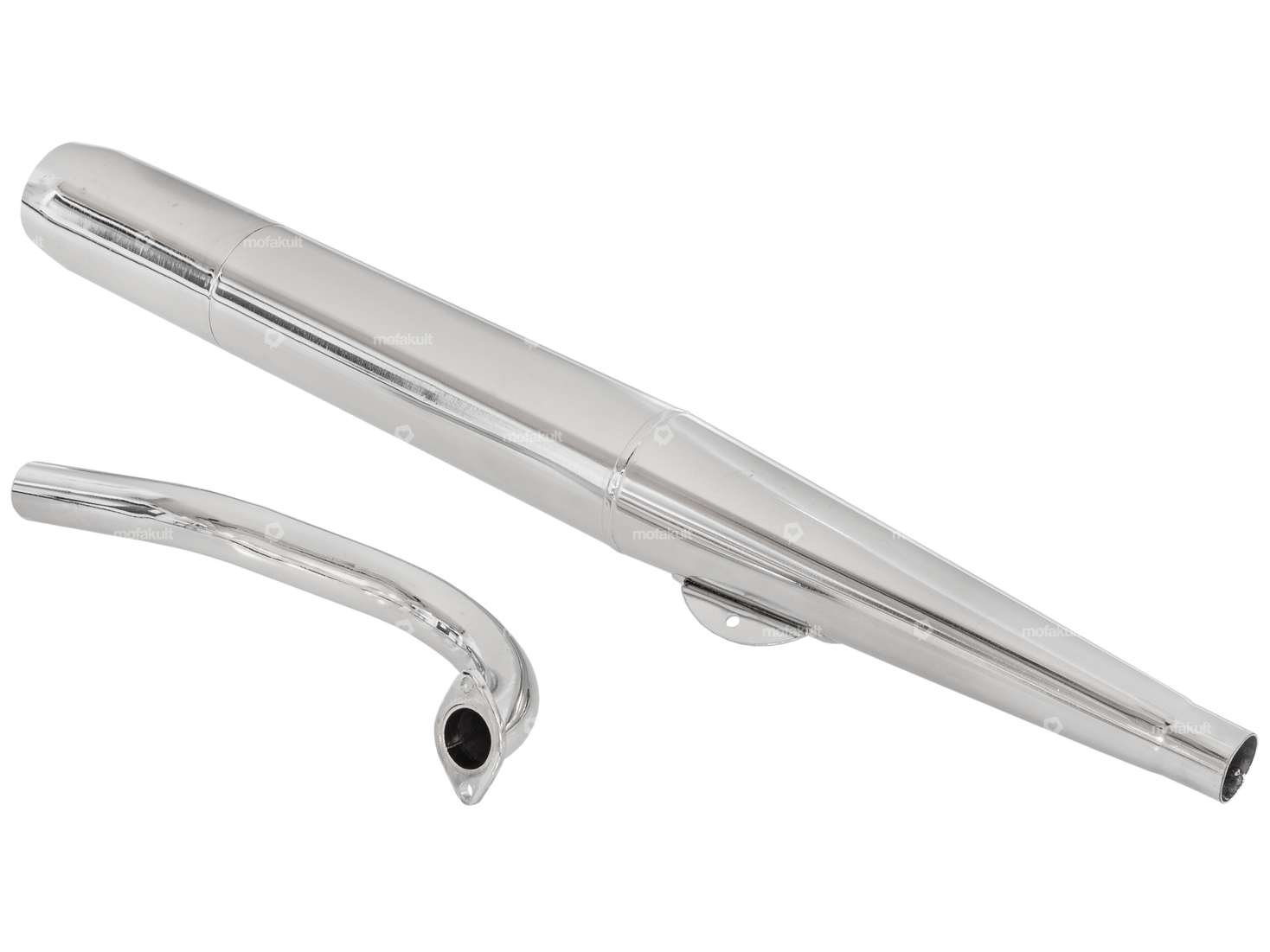 Sigaro di scarico 28 mm cromato | Puch Maxi S, N / X30 NS, NL Carousel Image 3