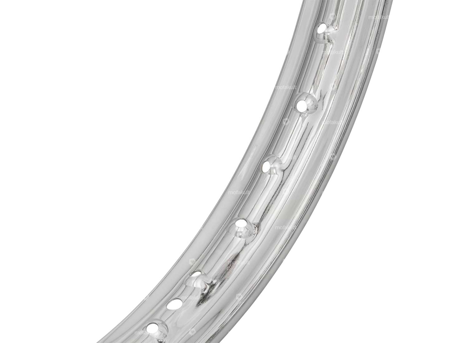 Anneau de jante 1.50 x 19" (56 mm) chromé grands trous pour tétons Carousel Image 2