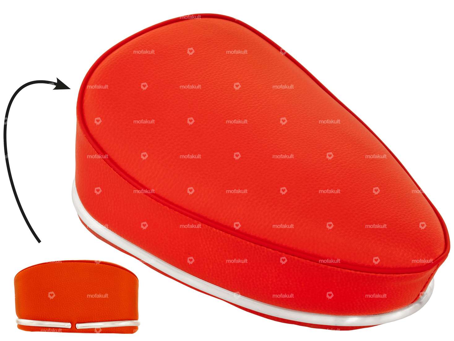 Sedile del ciclomotore rosso Carousel Image 1