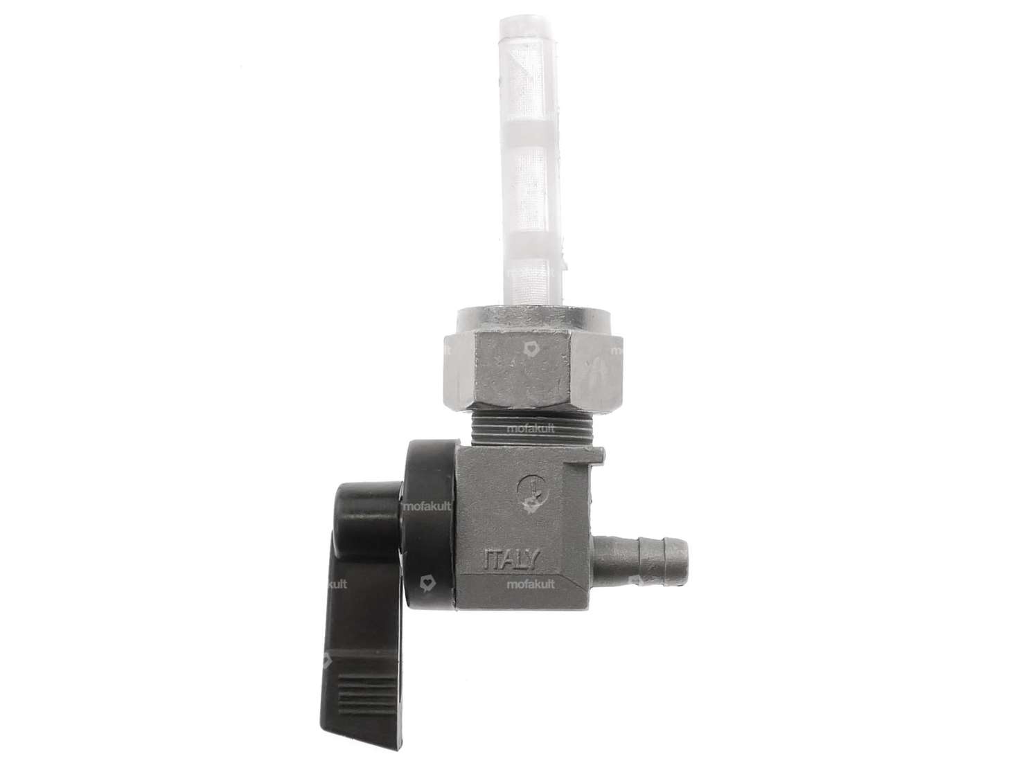 OMG Benzinhahn senkrecht M16x1 beschriftet (mit Übewurfmutter) nach hinten abgehend Carousel Image 1