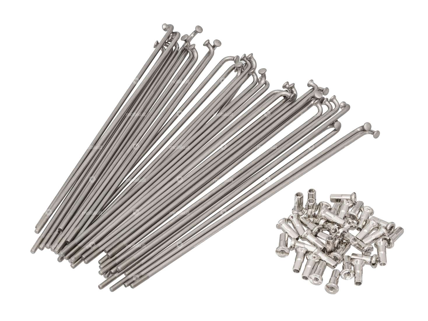 GPO Jeu de rayons avec écrous (2.9 x 178 mm) roue avant Inox | Piaggio Ciao, Bravo, Boxer Carousel Image 1