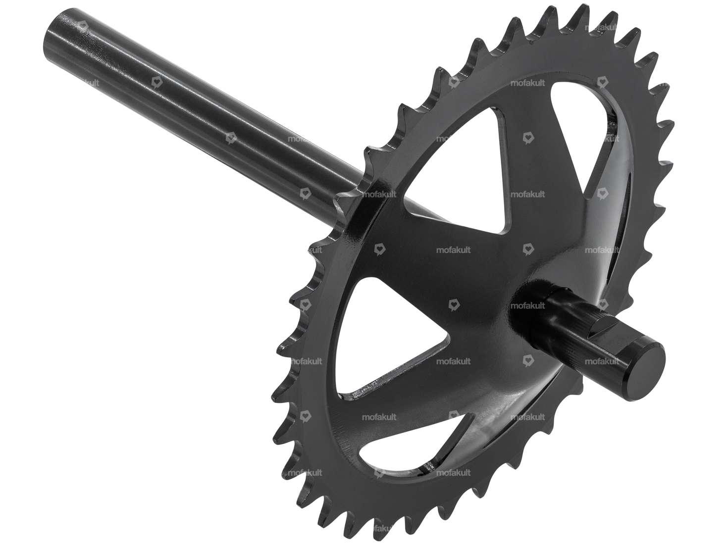 GPO Axe de pédalier avec couronne 34 dents noir | Puch X30 Velux Carousel Image 1