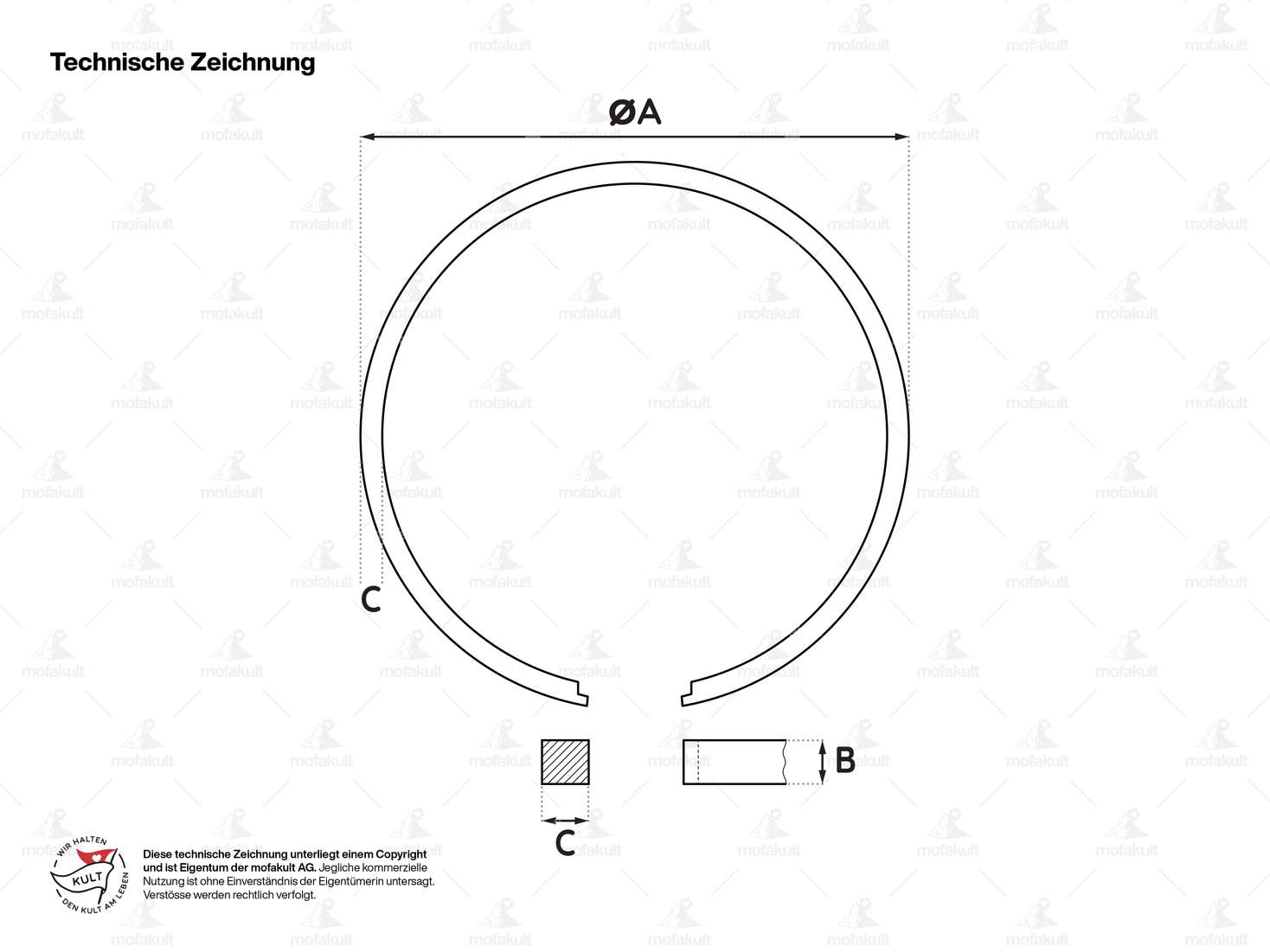 Fasce elastiche Meteor 42 mm (coppia) | Puch X30 Velux, NG-2AH Carousel Image 3
