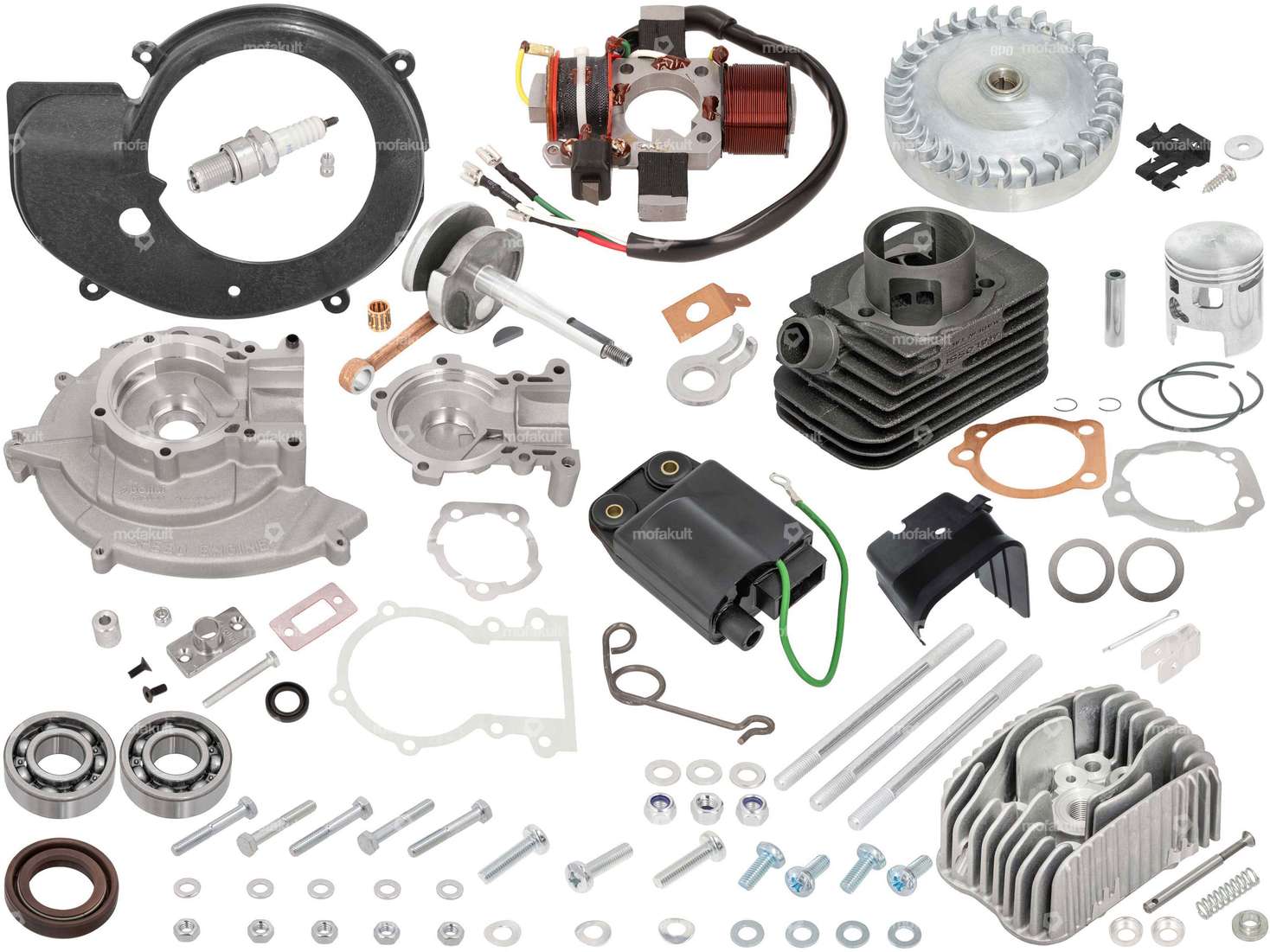 46.5 mm racing engine set Polini / Malossi electronic ignition | Piaggio Ciao, Bravo, Boxer, Grillo Carousel Image 1