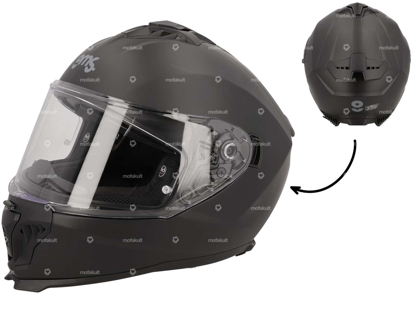 gms full-face helmet "Hexago" black matt Carousel Image 1