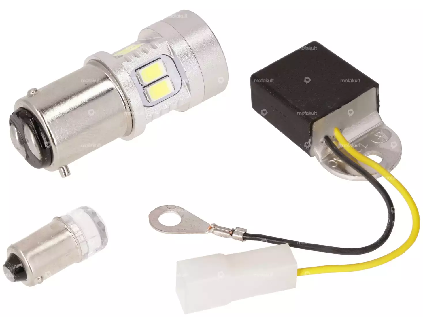Ampoule LED BAX15D Pour Phare De Scooter/moto - Blanc 6000K, 6V, 1000LM - Modèle 2835 SMD