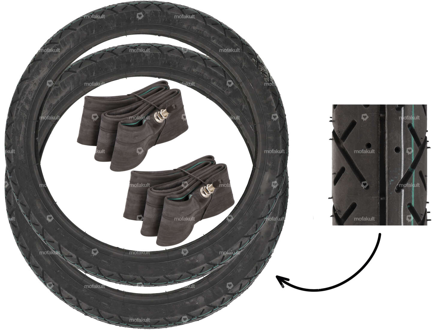 Kit de pneus VeeRubber 2.25 x 17" VRM099 (V099) Semi-Slick Carousel Image 1