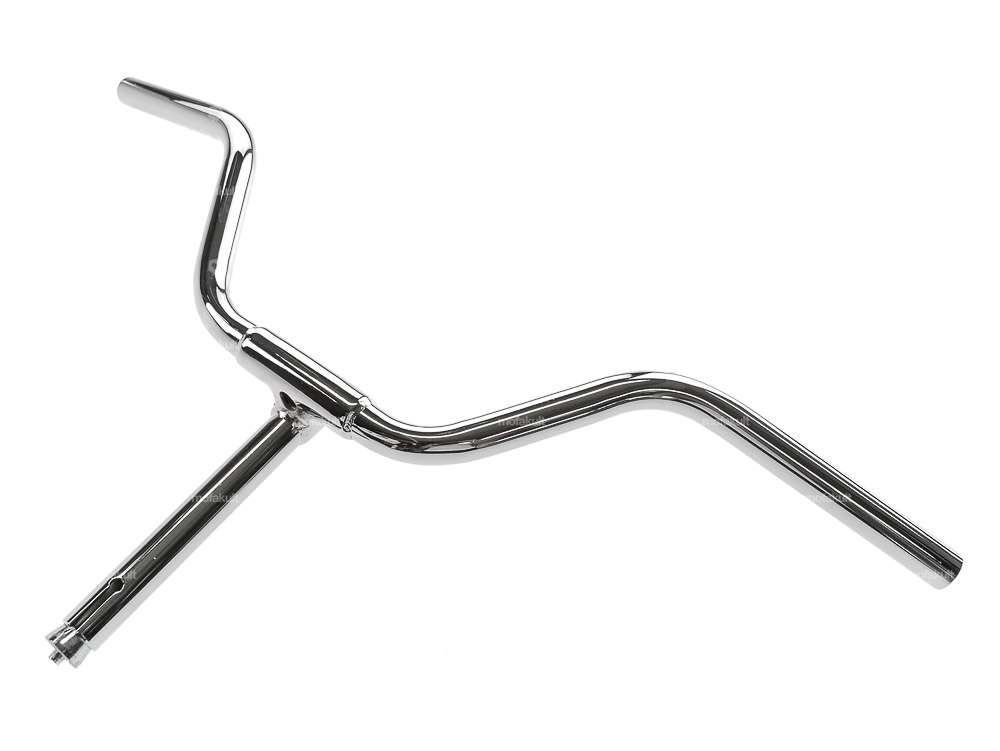 Handlebar with stem 15 cm curved chrome Carousel Image 2