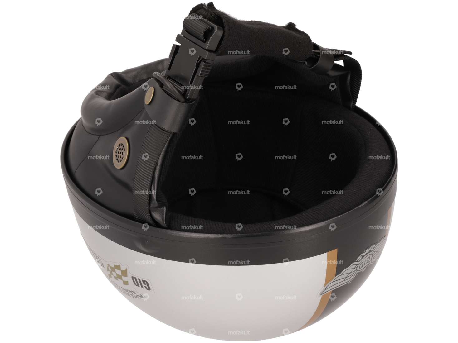 Casque à casserole argenté avec bandes Carousel Image 4