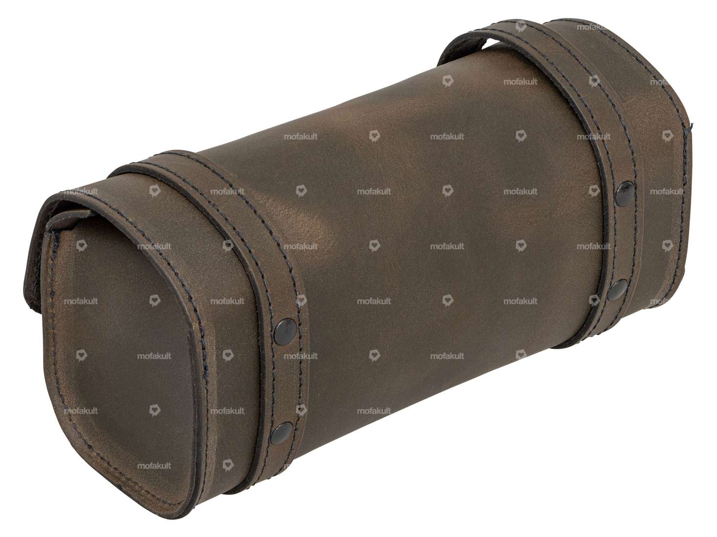 Sacoche de selle "Square" marron en cuir véritable Carousel Image 2