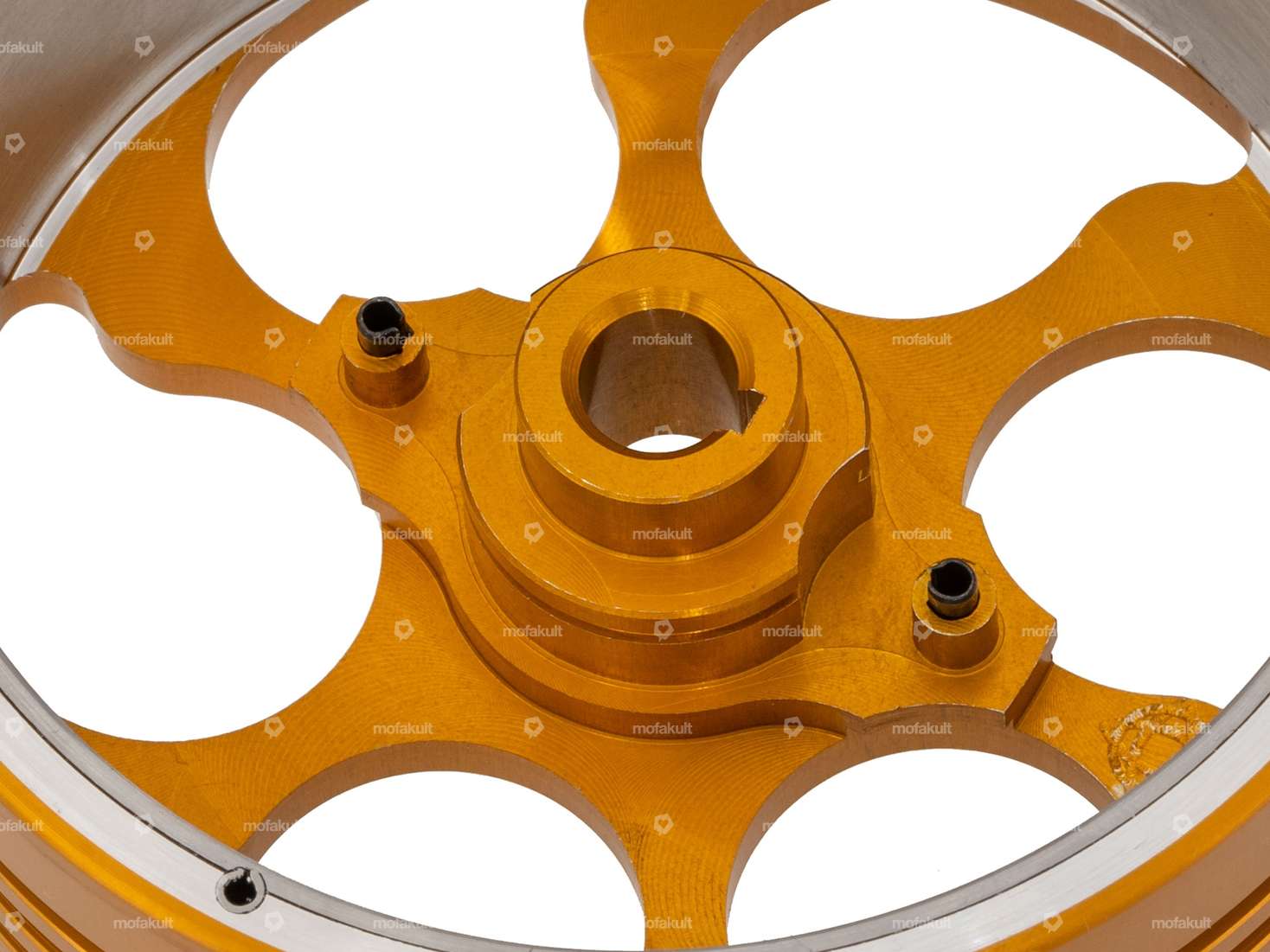 Clutch bell converter Vario CNC aluminum gold | Piaggio Ciao, SI, Bravo, Boxer Carousel Image 3