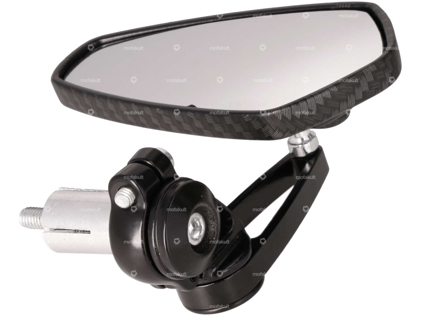 Variante a innesto CNC a specchio "diamante" alluminio carbon look Carousel Image 3