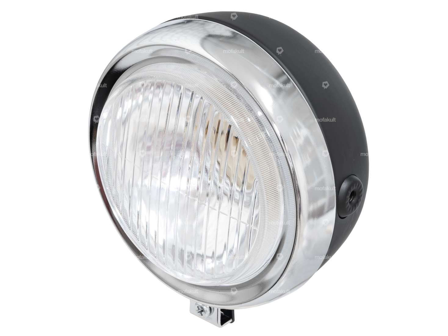 Scheinwerfer rund Ø 13 cm Chrom / schwarz Carousel Image 1