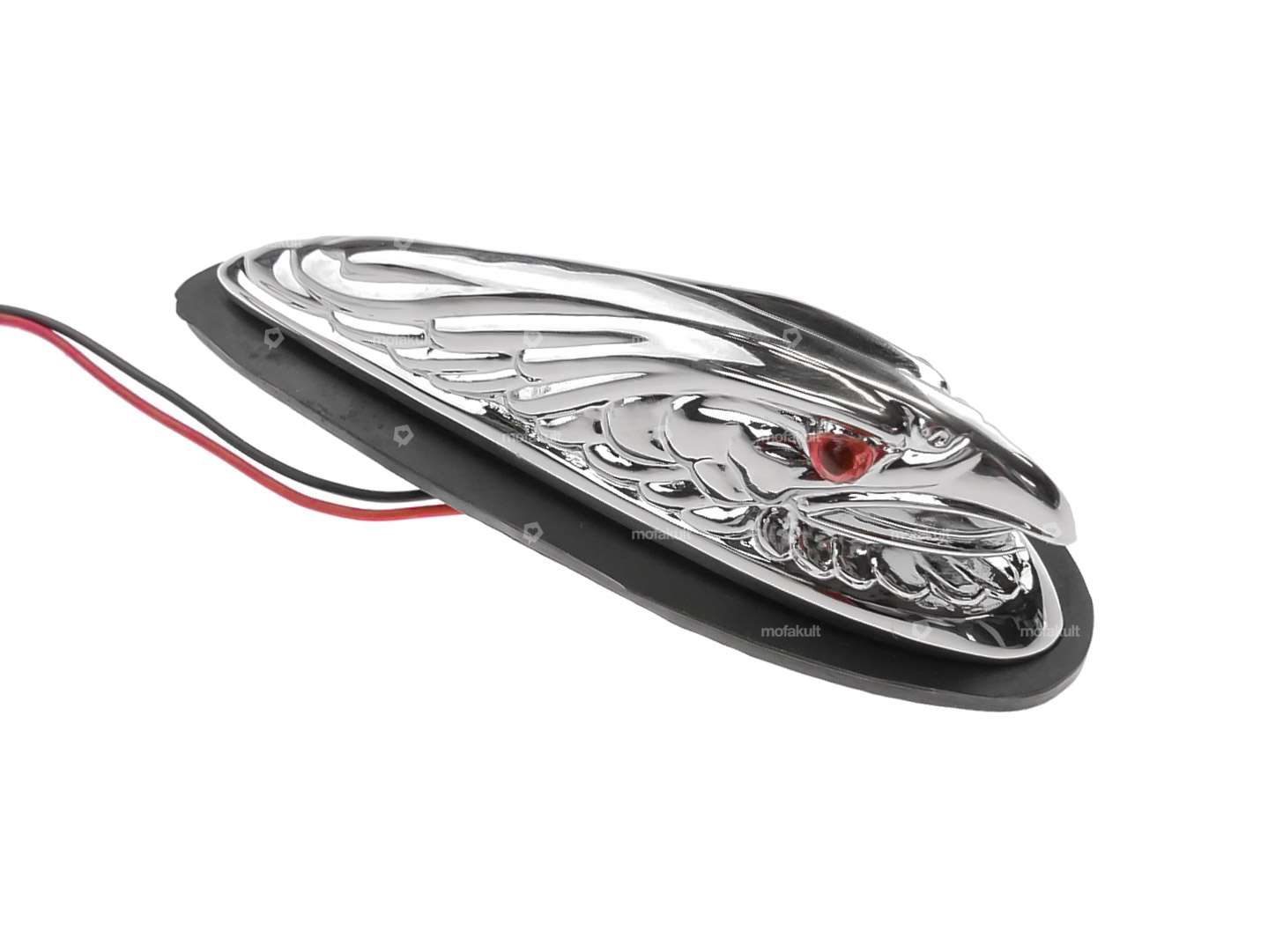 Zierfigur Adler Chrom klein (beleuchtete Augen) Carousel Image 1