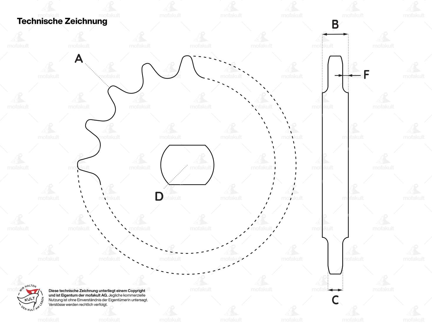 GPO sprocket (10-18 teeth, of your choice) | Sachs 502, 503, 504, 505, 535 Carousel Image 2