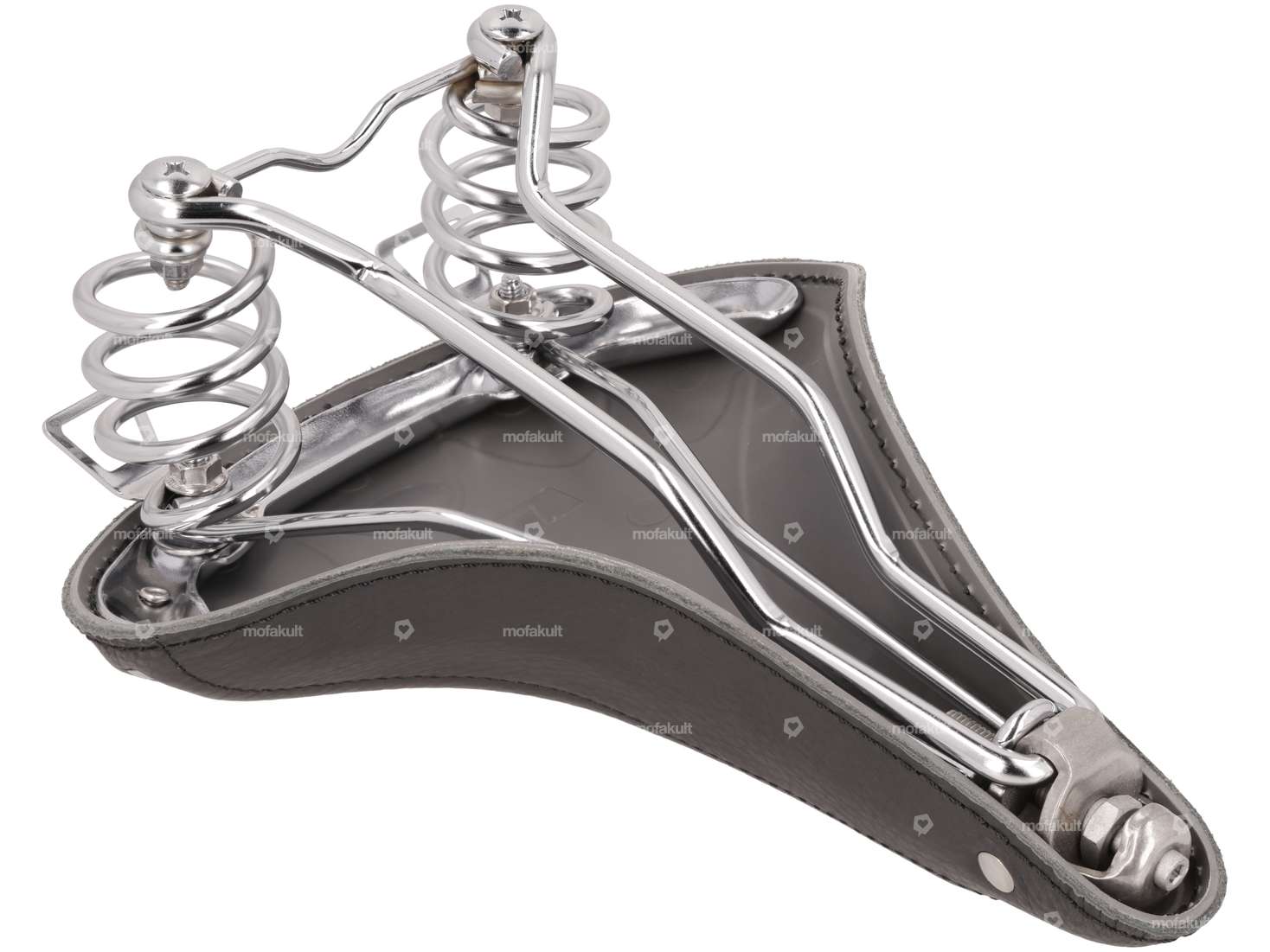 66HEROES Sattel Leder Tonnenfedern schwarz Carousel Image 2